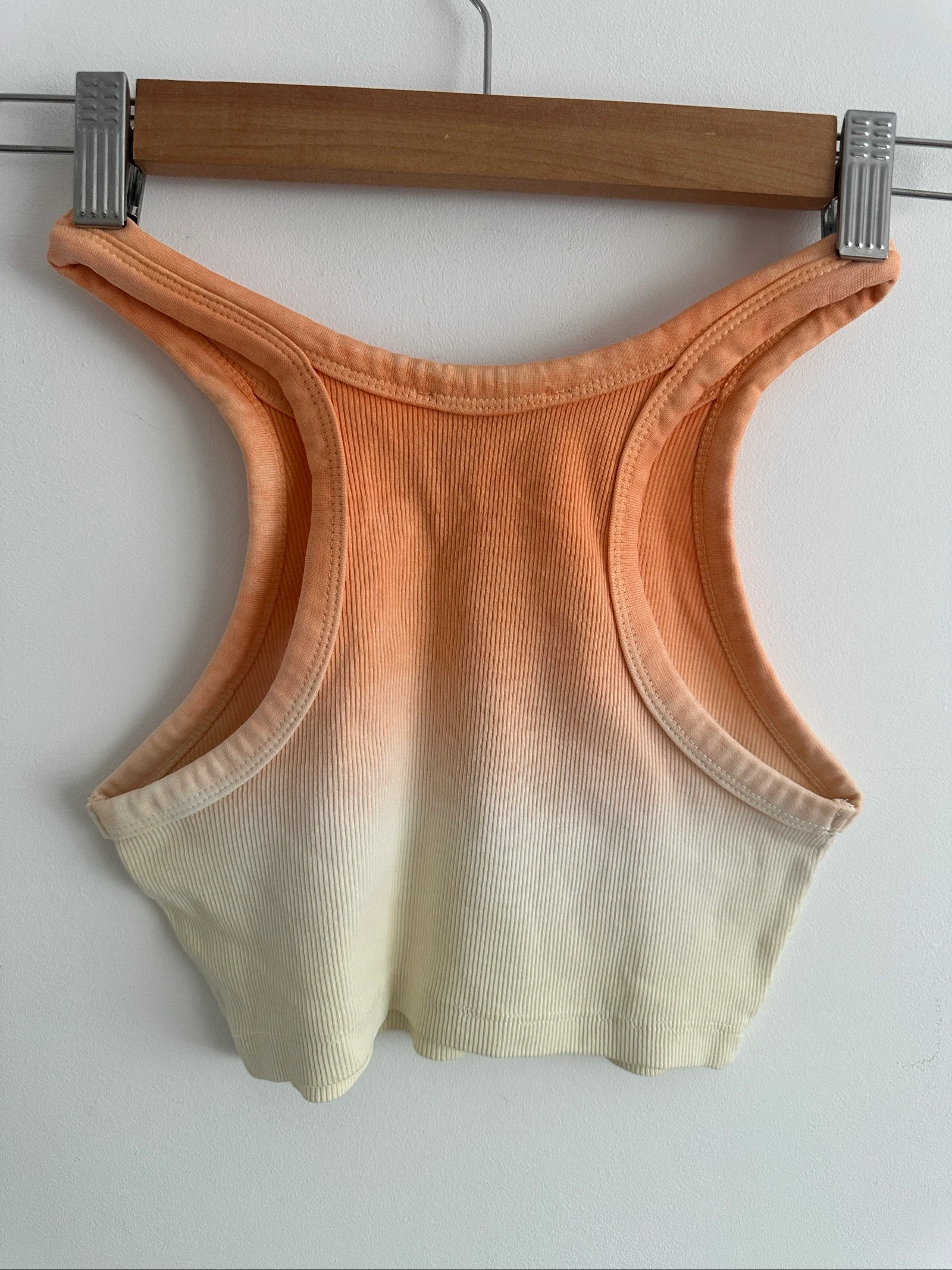 Top court dégradé Bershka orange XS - Broderie « The Moon » – photo 3
